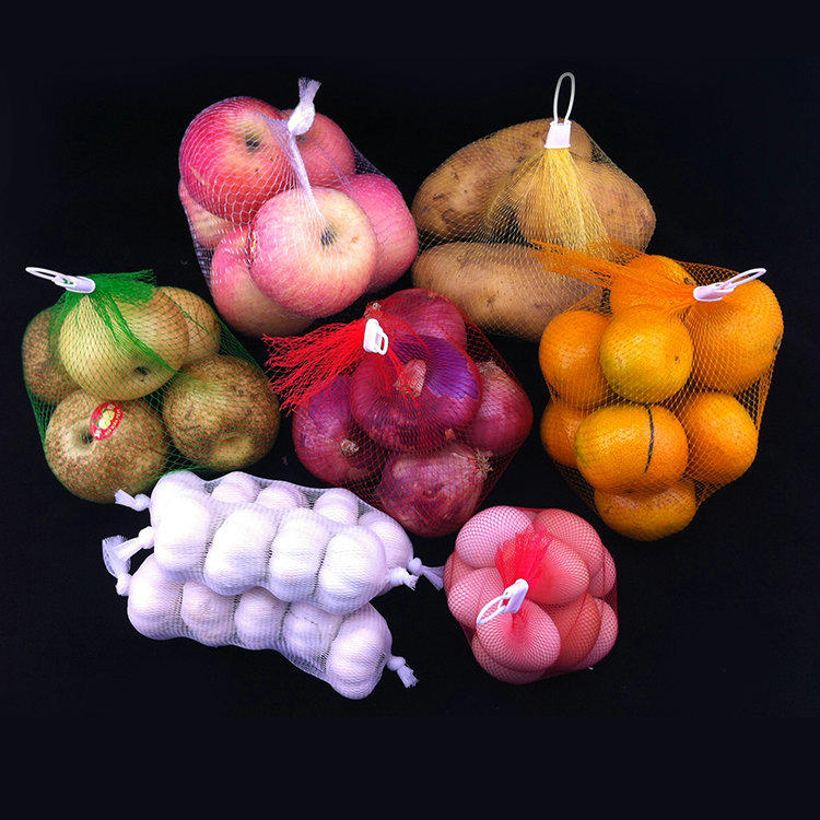 Fructus vegetabilis Packaging PP Mesh Leno Bag Roll Plastic Soft Packing Mesh Tubular Net Bags For Food